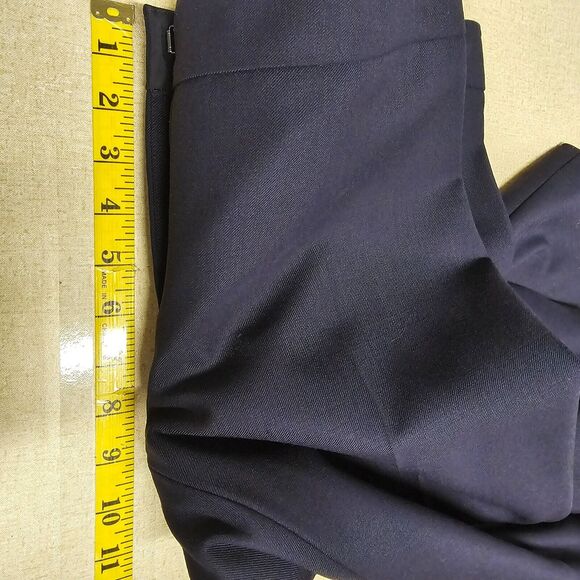 Doncaster Women's Flat Front Dress Pants Navy Size 4 Career Office Wool Blend - Picture 7 of 9